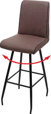 Produktbild von Barhocker MCW-H72, Barstuhl Tresenhocker, drehbar Auto-Position Fußablage Stahl Stoff/Textil  braun