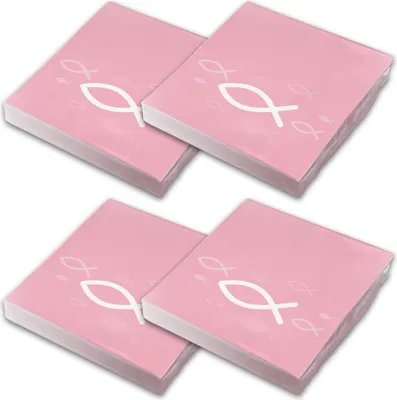 Produktbild von itenga Servietten Fisch ROSA Weiß 30 x 30 cm 3-lagig 80 Stück