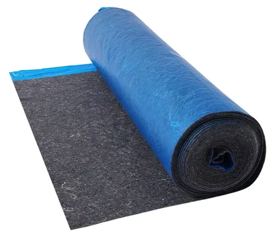 Produktbild von VEVOR Fußbodenunterlage 37,2 m², 3 mm Laminatbodenpolster mit angebrachter Dampfsperre, strapazierfähige Faser+PE-Folie, schalldämmend & geräuschreduzierend für Vinyl- & Holzböden (2 Rollen x 18,6 m²)