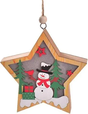 Produktbild von Weihnachtslampe Aus Holz Schneemann - Weihnachten