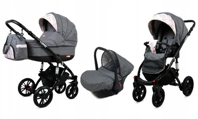 Produktbild von BabyLux® Lumio | 3in1 Kinderwagen Set | Flaxen | Kombikinderwagen | Kinderwagenset | Buggy + Bab