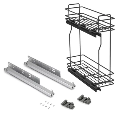 Obrázok produktu pre Emuca Bočný výsuvný držiak na fľaše Soft 20 cm Silver Silver One Size