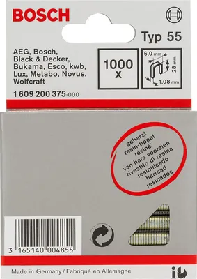 Immagine prodotto di Graffetta a dorso stretto tipo 55, con resina, 6 x 1,08 x 28 mm, confezione da 1000 pezzi