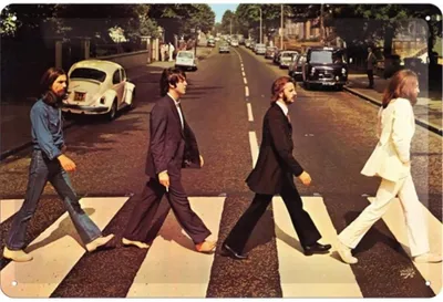 Image de Nostalgic-Art - Plaque en métal 20 x 30cm - Fab4 - Abbey Road