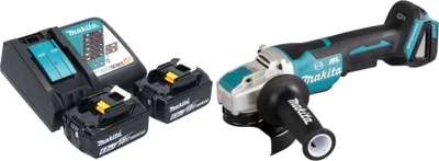 Produktbild von Makita DGA 520 RGX1 Akku Winkelschleifer 18 V 125 mm X-LOCK Brushless + 2x Akku 6,0 Ah + Ladegerät