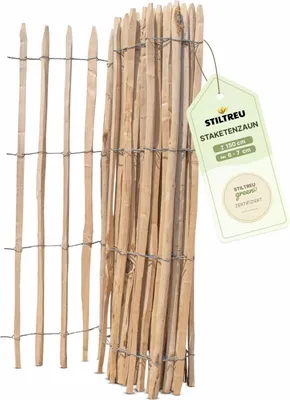 Produktbild von Französischer Premium Staketenzaun Kastanie - Länge 5 Meter, Höhe 150 cm, Lattenabstand 6-7 cm