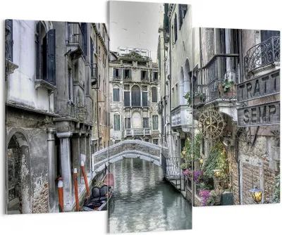 Produktbild von Bild auf Leinwand - Leinwandbild - Venedig Brücke Wasser - 130x100cm - Wand Bild - Wanddeko - Leinwanddruck - Bilder - Kunstdruck - Wanddekoration - Leinwand bilder - Wandkunst - CB130x100-3522
