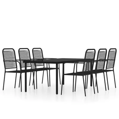 Immagine prodotto di vidaXL set da pranzo da giardino 7 pezzi nero