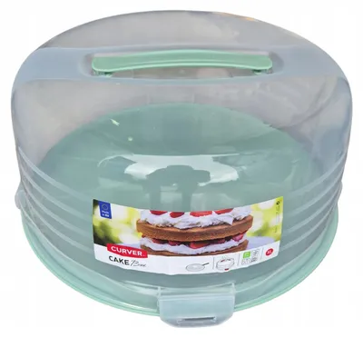 Produktbild von Curver Tortenbehälter rund mintgrün transparent für Kuchen