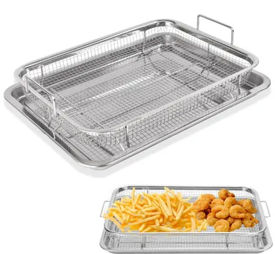 Immagine prodotto di Omgoods - Contenitore per popcorn e cestello in acciaio inossidabile - Teglia antiaderente per grigliare e cuocere al forno