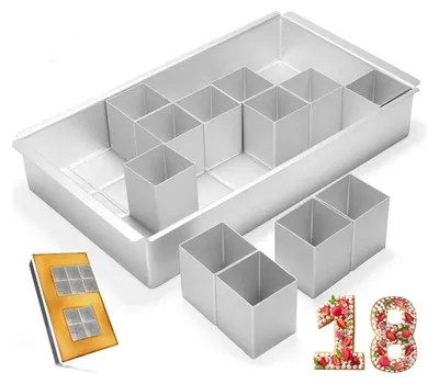 Produktbild von Backform Zahlen, Zahlen und Buchstaben Kuchenform, Kuchenform Groß Rechteckig, Backform Aluminium, Number Cake Backform Verstellbar Antihaft für DIY Backen Formen Set, Hochzeit Geburtstag Taufe