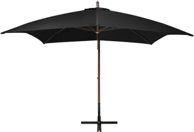 Produktbild von vidaXL Ampelschirm mit Mast Schwarz 3x3 m Massivholz Tanne
