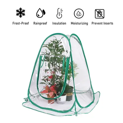 Imagen del producto de Mini invernadero pop-up para proteger las plantas: cubierta de PVC para flores y plantas, protección contra la lluvia y las heladas, invernadero para jardín exterior