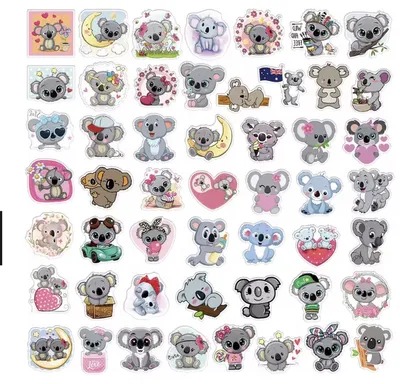 Produktbild von Koala-Aufkleber – 50 Koala-Aufkleber – Vinyl – 50 Stück – Tier-Aufkleber – Journal-Aufkleber – Scrapbooking – CHPN