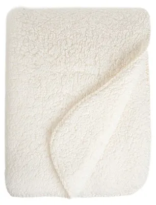 Produktbild von HOMLA CAISA-Decke, flauschig, aus doppelseitigem Sherpa, weiß, 150 x 200 cm