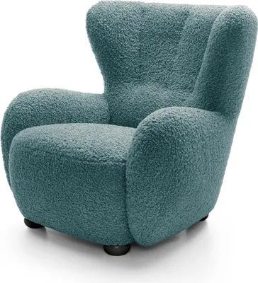 Produktbild von FURNLUX Sessel Ciro Blau Und Schwarz 88cm / Hauptfarbe: Blau / Abmessungen: 88 x 91 x 100 cm