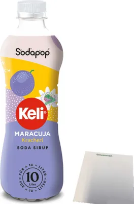 Produktbild von Sodapop Keli Sirup Maracuja für Wassersprudler (500ml Flasche) + usy Block