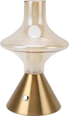 Image de Lampe de table sans fil rechargeable 1800mAh Lampe de chevet tactile dimmable Abat-jour en verre pour l'extérieur Décoration de la maison Chambre à coucher