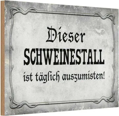 Produktbild von vianmo Holzschild 12x18 cm diese Schweinestall ist täglich Spruch Zitat