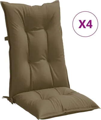 Produktbild von vidaXL Hochlehner-Auflagen 4 Stk. Melange Taupe 120x50x7 cm Stoff
