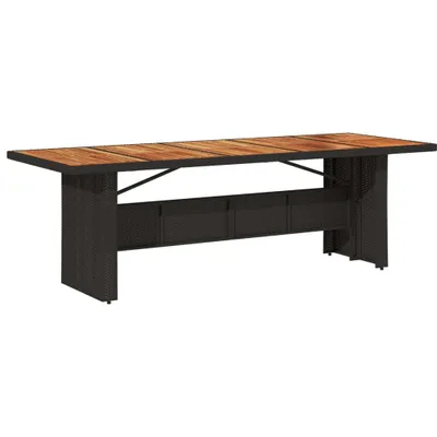 Immagine prodotto di Tavolo Giardino Piano Legno Acacia Nero 240x90x75 cm Polyrattan