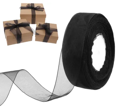 Organza-Lint schwarz 2,5 cm x 45 m Chiffonband