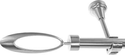 Produktbild von Edelstahl Look Gardinenstange 20mm Wandträger 1-läufig, Länge wählbar H50 E85 R