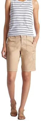 Productafbeelding van Lee Damen broek, model Missy, relaxed fit, Avey knit, cargo bermuda shorts, kleur: café, maat: 36