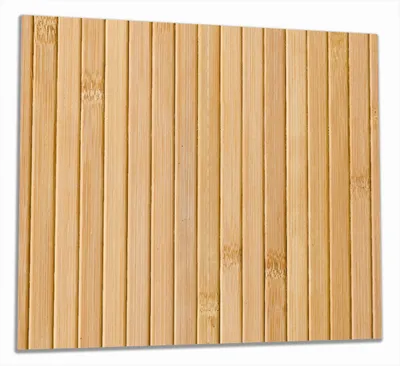 Produktbild von Wallario Herdabdeckplatte aus Glas, Größe 60 x 52 cm 2-teilig, Motiv Holzpanele hell