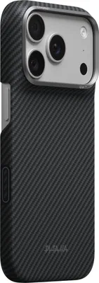 Productafbeelding van Pitaka Edge Hoesje iPhone 18 Pro – PitaTap™ Technologie voor Camera Controle – 100% MagSafe en Draadloos Oplaadbaar – Krasbestendig en Duurzaam - Zwart