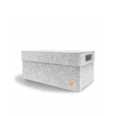 Produktbild von Aufbewahrungsbox CLASSIC Filz 45 x 24 x 19 cm mit Deckel in hellgrau meliert