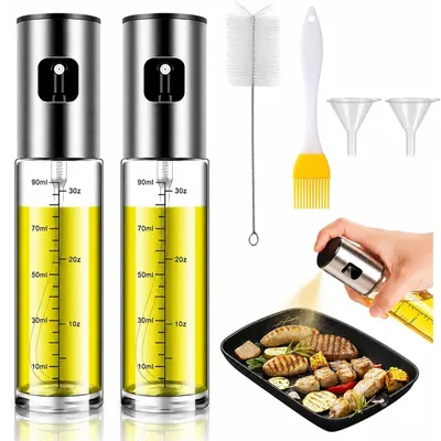 Image de Lot de 2 flacons pulvérisateurs pour huile - 100 ml - En verre trempé
