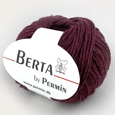 Image de Berta by Permin – Fil à tricoter en laine et coton Oeko-Tex (29 cassis)