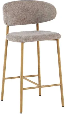 Image de Tabouret Thekenhocker Coco - 51x50x92 cm - Métal/tissu de couleur sable
