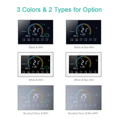 Obrázek produktu pro WiFi Smart Programovatelný termostat 5+1+1 Šest období Hlasové APP ovládání vody/plynového kotle Kompatibilní s Amazon Echo Google Home Tmall Genie