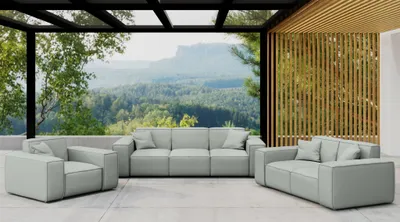 Produktbild von Gartenmöbel-Set SUMMER 3-2-1 wetterfester Stoff NXL Hellgrau