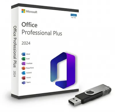 Immagine prodotto di Microsoft Office 2024 Professional Plus – Licenza usata perpetua 1 PC, USB