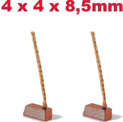 Produktbild von 2x Trade-Shop Bronze-Kohlen Kohlebürsten 4 x 4 x 8,5mm 12-24 Volt für verschiedene KFZ-Motoren Rolltor Garagentor Antriebe Lichtmaschine Wasserpumpe