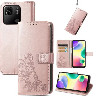 Zdjęcie produktu dla Etui König Design kompatybilne z Xiaomi Redmi 10A / Redmi 9C Etui na telefon z syntetycznej skóry - Etui na telefon w kolorze różowego złota