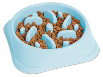 Obrázek produktu pro Miska pro psy – miska proti hltání – miska proti hltání – protiskluzová – 20 cm – modrá [60061A]