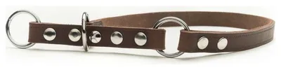 Produktbild von Das Lederband Zughalsband mit Stop Weinheim Mocca, Länge: 35 cm