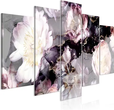 Produktbild von Leinwandbilder 200x100 cm b-C-0740-b-n Vlies Leinwandbild 5 tlg Kunstdruck modern Wandbilder XXL Wanddekoration Design Wand Bild BLUMEN NATUR