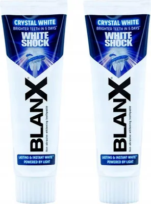 Immagine prodotto di Blanx | Dentifricio - Dentifricio White Shock - 75 ml - Deep Blue - Sbiancamento immediato - Antibatterico - Alito fresco