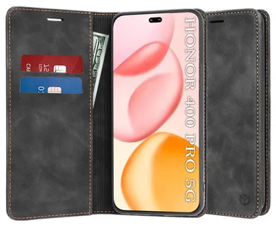 Produktbild von Techsuit – Confy Cover Klapphülle für Honor 400 Pro – schwarz