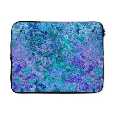 Produktbild von MuchoWow® Laptop Hülle 17 Zoll Laptoptasche Muster - Farbe - Blau - Zipper - Schutzabdeckung