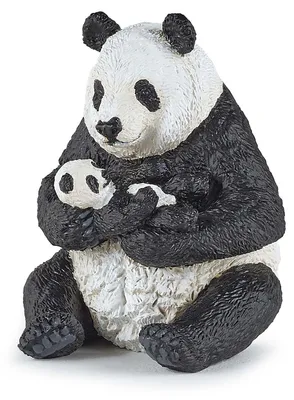 Produktbild von Papo Sitzender Panda Mit Jungem, 3 Jahr(e), Wild animal kingdom, Schwarz, Weiß, PVC