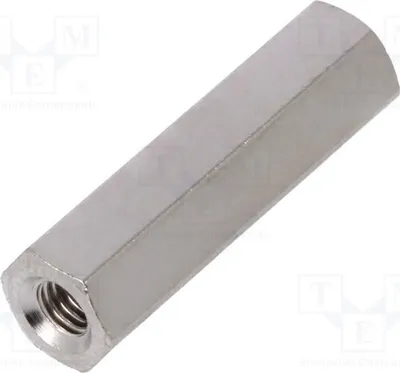 Produktbild von 10x Distanzmuffe mit Gewinde sechskant Innengew: M3 20mm Messing 114X20 Distanzele