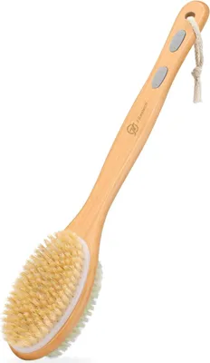 Image de Brosse de douche avec long manche en bois - Nettoie le dos et exfolie la peau - 1 pièce