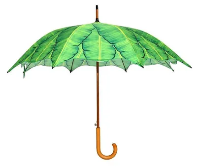 Image de Parapluie feuilles de bananier - Vert - D 104 x H 87,9 cm
