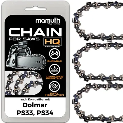 Produktbild von 3x Sägekette Kettensäge 40cm 1,3mm 3/8" 56 TG für Dolmar PS33, PS34